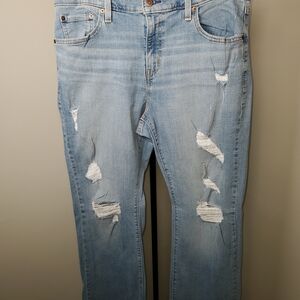 Levi's Sky Blue Distressed High Rise Jeans
